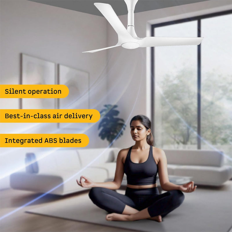 atomberg Aris Gladius Smart 1200mm BLDC Ceiling Fan with IOT & Remote | BEE 5-Star | Advance Air+ Technology | Silent Operation | Energy Efficient | Free Installation | 5 Year Warranty (Pearl White)