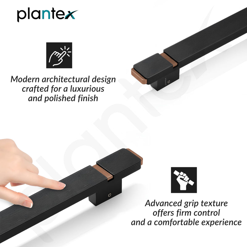 Plantex 12 Inch Main Door Handle/Aluminium Handle for Door/Black Pull-Push Handle for Home/Office/3 Years Warranty Pack of 1 (APS-613, Black & Rose Gold)-6