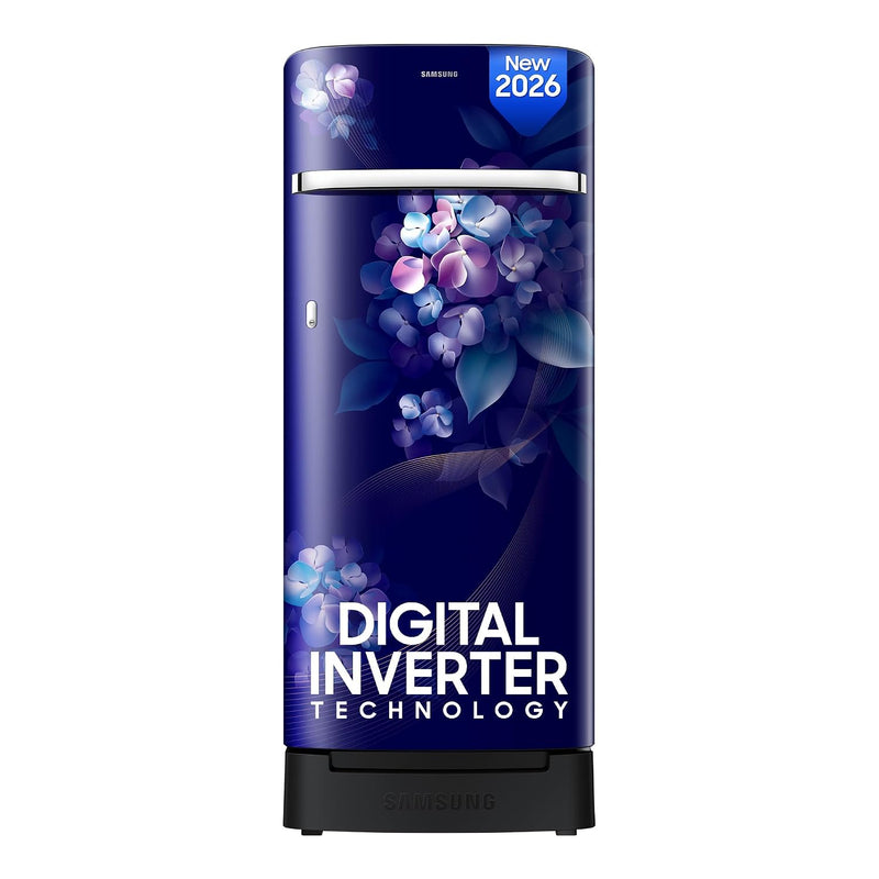 Samsung 215 L, 5 Star, Digital Inverter, Direct-Cool Single Door Refrigerator (RR23H2H35HS/HL, Hydrangea Blue, Base Stand Drawer, Single Touch)-1