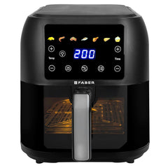 Faber 8 L 1700W Digital Air Fryer | Fry, Bake, Roast | 85% Less Oil, 200°C Swirl Heating Technology | 7-Preset Menu, Tou