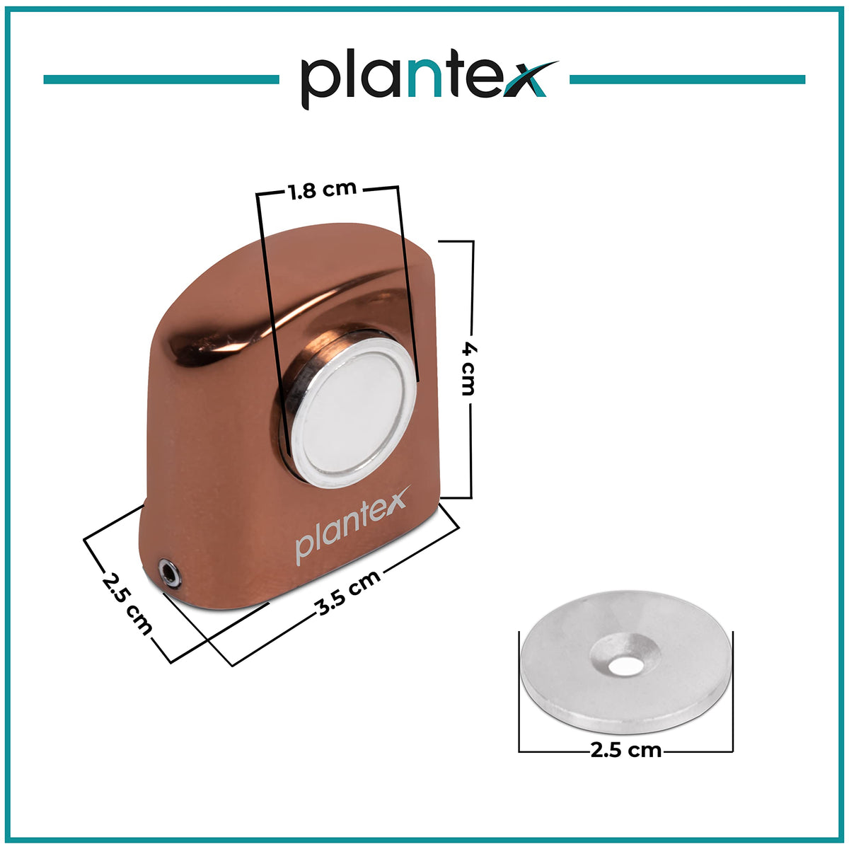 Plantex Magnetic Door Stopper/Door Magnet Stopper/Gate Stopper for Main Door/Door Stopper for Main Door/Stops for Door - (193-Rose Gold) Set of 3-3