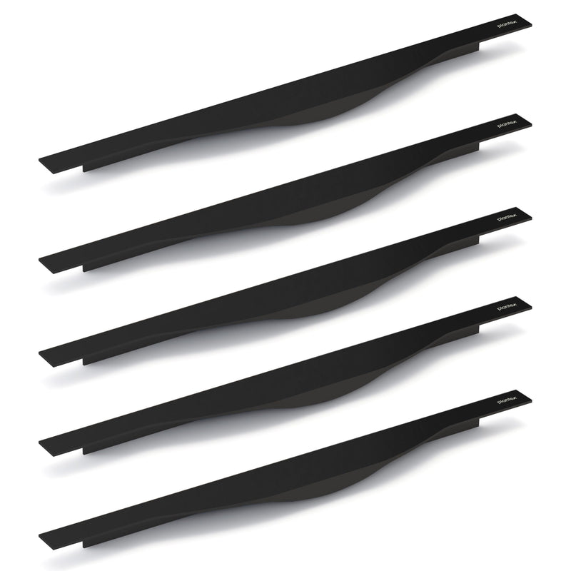 Plantex Profile Handle for Kitchen Cabinet/16 Inch Aluminium Drawer Profile Handle/Wardrobe Pull Handle for Home/Office/Hotel - Pack of 5 (Black) (Model APS-PF-1001)-1