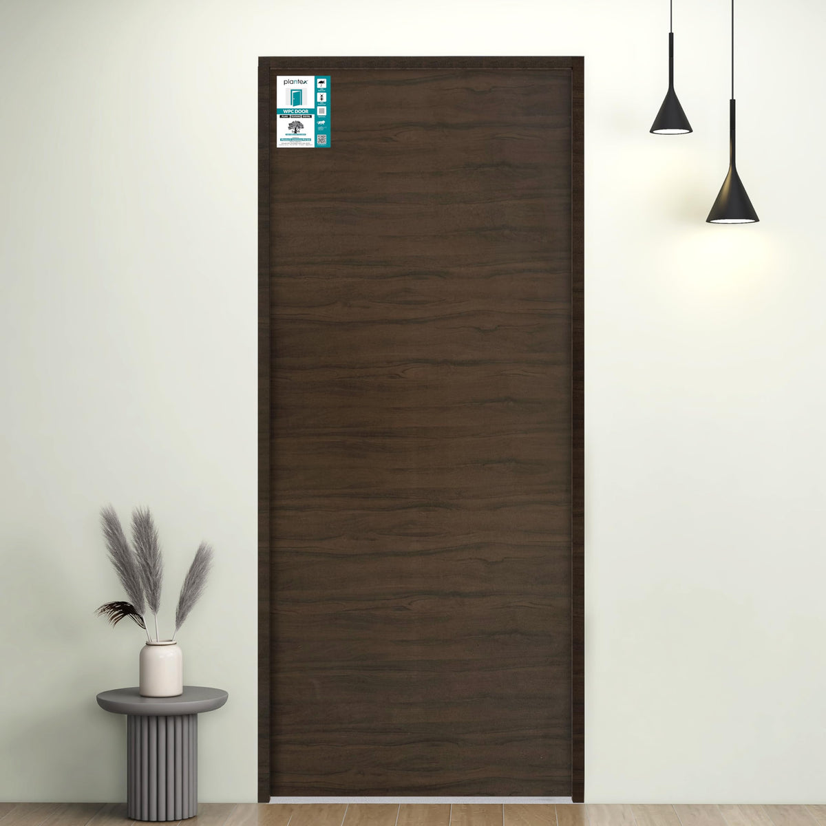 Plantex WPC Doors for Bathroom (30 mm - Thickness)/Waterproof Bathroom Door/2.5x6.75 Feet Wooden Finished Door for Home/Balcony/Office/Kitchen, Density-550 (30x81 inch,24 kg- Charcoal Oak)-1