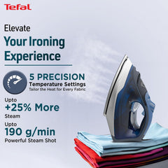 Tefal Express Steam+ Iron | No.1 Ironing Brand in Europe | 2600W | Durilium Technology | Ceramic Soleplate | 190g/min Boost | Vertical Steam | Auto Shut-Off | 2-Year Warranty