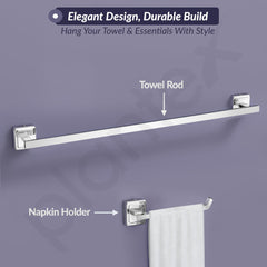 Plantex Decan 304 Grade Stainless Steel Towel Rod for Bathroom/Soap Holder/Napkin Ring/Tumbler Holder/Robe Hook/Bathroom Accessories - Chrome-6