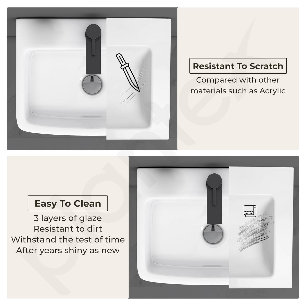 Plantex Ceramic Wall Hung Basin/Washbasin for Bathroom/Wall Mounted Wash Basin with 10 Years Glaze Warranty/Rectangle Sink for Home/Office (Bolt-White- 16x12x5 inch)-6