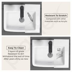 Plantex Ceramic Wall Hung Basin/Washbasin for Bathroom/Wall Mounted Wash Basin with 10 Years Glaze Warranty/Rectangle Sink for Home/Office (Bolt-White- 16x12x5 inch)-6
