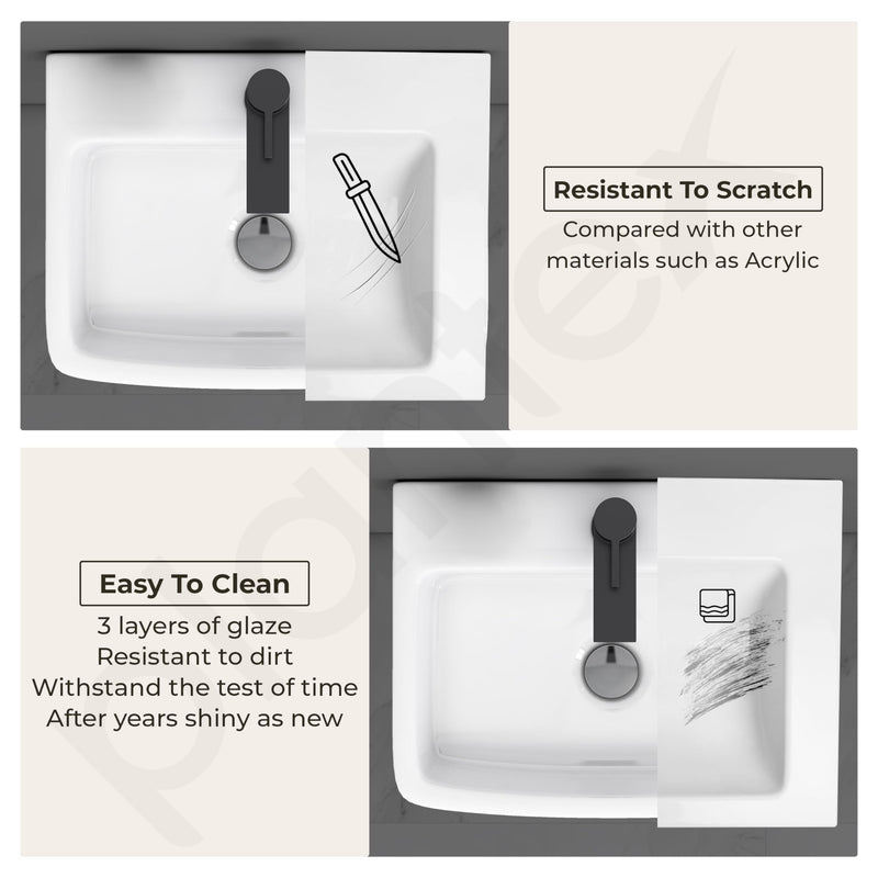 Plantex Ceramic Wall Hung Basin/Washbasin for Bathroom/Wall Mounted Wash Basin with 10 Years Glaze Warranty/Rectangle Sink for Home/Office (Bolt-White- 16x12x5 inch)-6