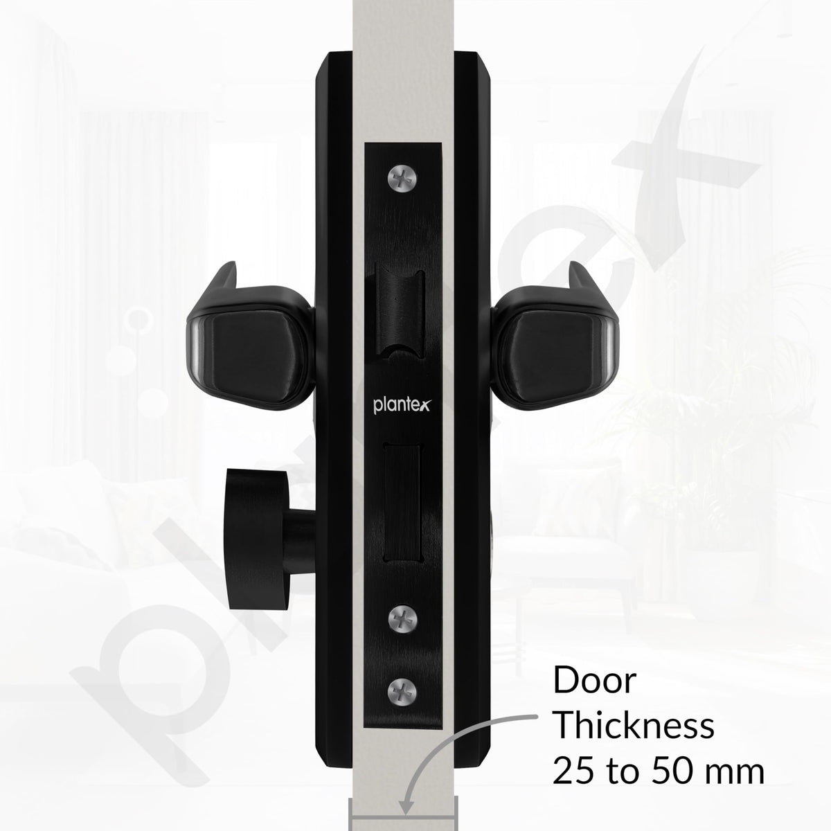 Plantex Heavy-Duty Door Lock Set - Main Door Lock Plate Handle Set/6-Lever Mechanism Mortise Locks with 3 Keys/Brass Locks Body & Cylinder (PTP-012- Black)-5