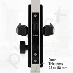 Plantex Heavy-Duty Door Lock Set - Main Door Lock Plate Handle Set/6-Lever Mechanism Mortise Locks with 3 Keys/Brass Locks Body & Cylinder (PTP-012- Black)-5