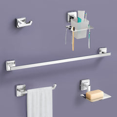 Plantex Decan 304 Grade Stainless Steel Towel Rod for Bathroom/Soap Holder/Napkin Ring/Tumbler Holder/Robe Hook/Bathroom Accessories - Chrome-1