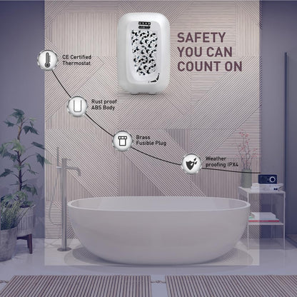 USHA Instano Instant 1-Litre Verticle Water Heater (Moonlight White),Free Installation