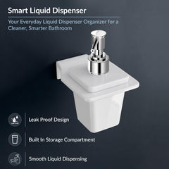 Plantex Liquid Soap Dispenser for Bathroom/Acrylic Shampoo Dispenser/Hand wash Dispense/Bathroom Accessories - Pack of 1 (VIW-137, White)-5