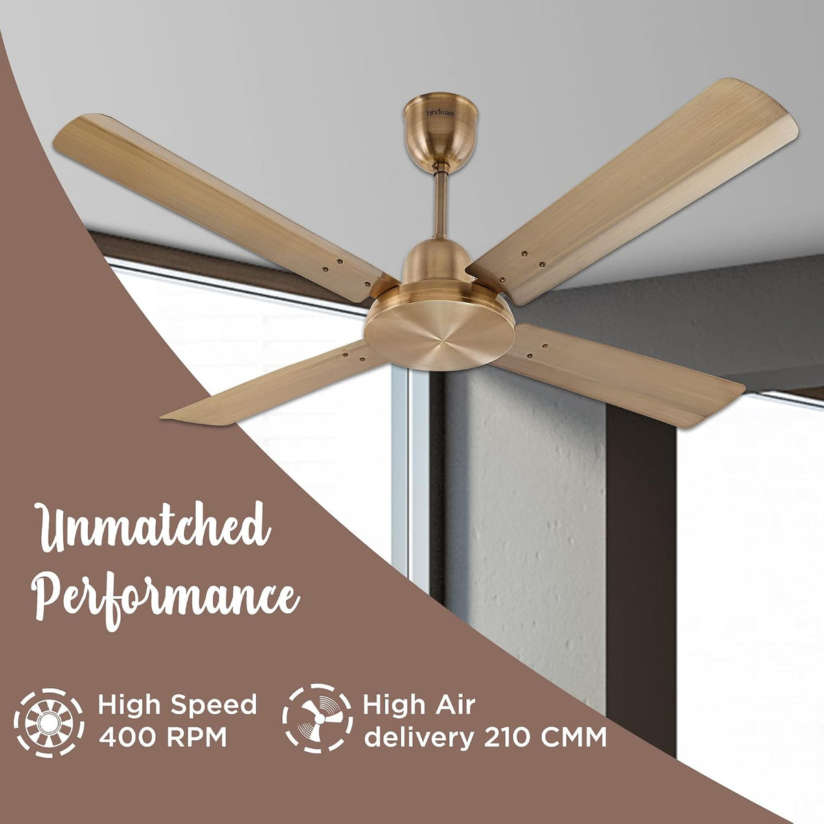 Hindware Delito 1200 mm Designer Ceiling Fan (Antique Copper)-4