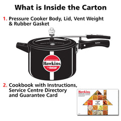 Hawkins 5 Litre Instaa Pressure Cooker, Induction Inner Lid Cooker, Tall Body Hard Anodised Cooker, Black (IIH50)