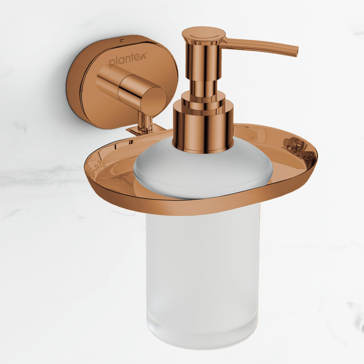 Plantex J4 Stainless Steel Liquid Soap Dispenser/Shampoo Dispenser for Wash Basin/Hand Wash Dispenser Wall Mounted/Bathroom Accessories (PVD Rose Gold Finish) Onix-1