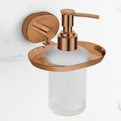 Plantex J4 Stainless Steel Liquid Soap Dispenser/Shampoo Dispenser for Wash Basin/Hand Wash Dispenser Wall Mounted/Bathroom Accessories (PVD Rose Gold Finish) Onix-1