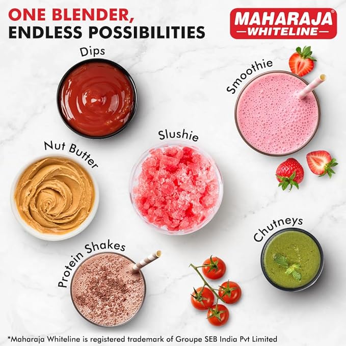 Maharaja Whiteline 400 Watt Easy Twist Nutri Blender Mixer Grinder with 2 Jars|| SS Blades || 21,000 RPM || Smoothie Maker || 2 Year Warranty