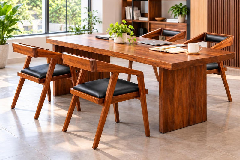 Solid Sheesham Bar Chair Modern Furniture Off Games Wooden High Chair Pu Leather Chair Cushion for Kitchen | Li