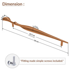 Plantex Cabinet Handle/224mm Handle for Cabinet/Furniture/Door Pull-Push Handle for Home/Office - Pack of 1 (Rose Gold) (Model APS-DTC-9136)-3
