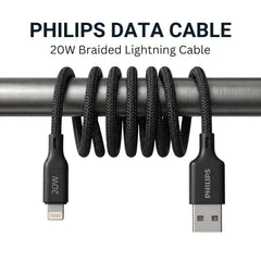 Philips DLC4130VB/94 20W iPhone Original Type-A to Lightning Fast Charging Cable (1m, Dark Slate)