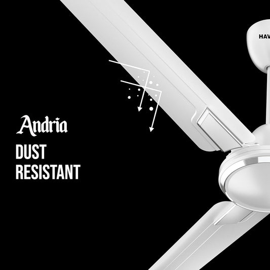 Havells Andria 1200mm Ceiling Fan (Pearl White), Standard