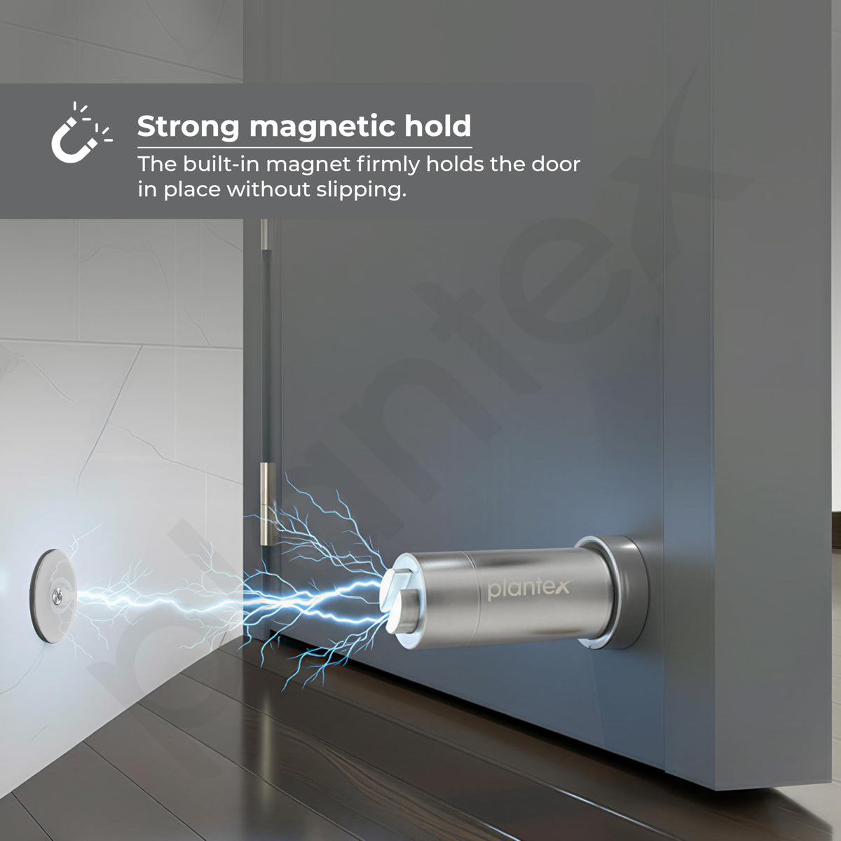 Plantex Stainless Steel Wall-Mounted Magnetic Door Stopper/Door Catcher for Wooden Door/Stops for Door - Pack of 2 (Matt)-5