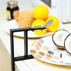 D&V Engineering Heavy-Duty Table-Mount Coconut Scraper & Grater | Sharp 2 mm Stainless Steel Blade, Durable Metal Frame | Easy, Fast Coconut Grating | Fits Up to 3-Inch Slabs, Black Frame