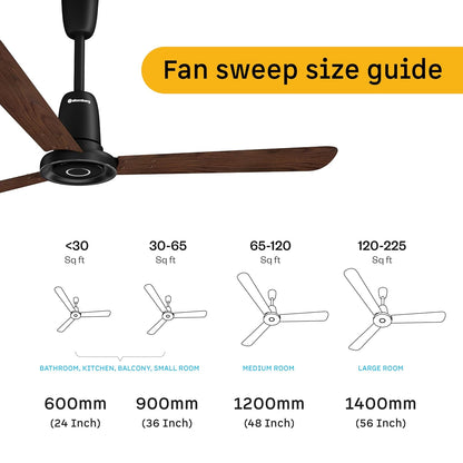 atomberg Studio Nexus Smart 1200mm BLDC Ceiling Fan with IoT & Remote Control | BEE 5-star | New Blade Design | High Air Delivery with Moonbeam Light | Low noise | 5 Year Warranty| Dark Walnut