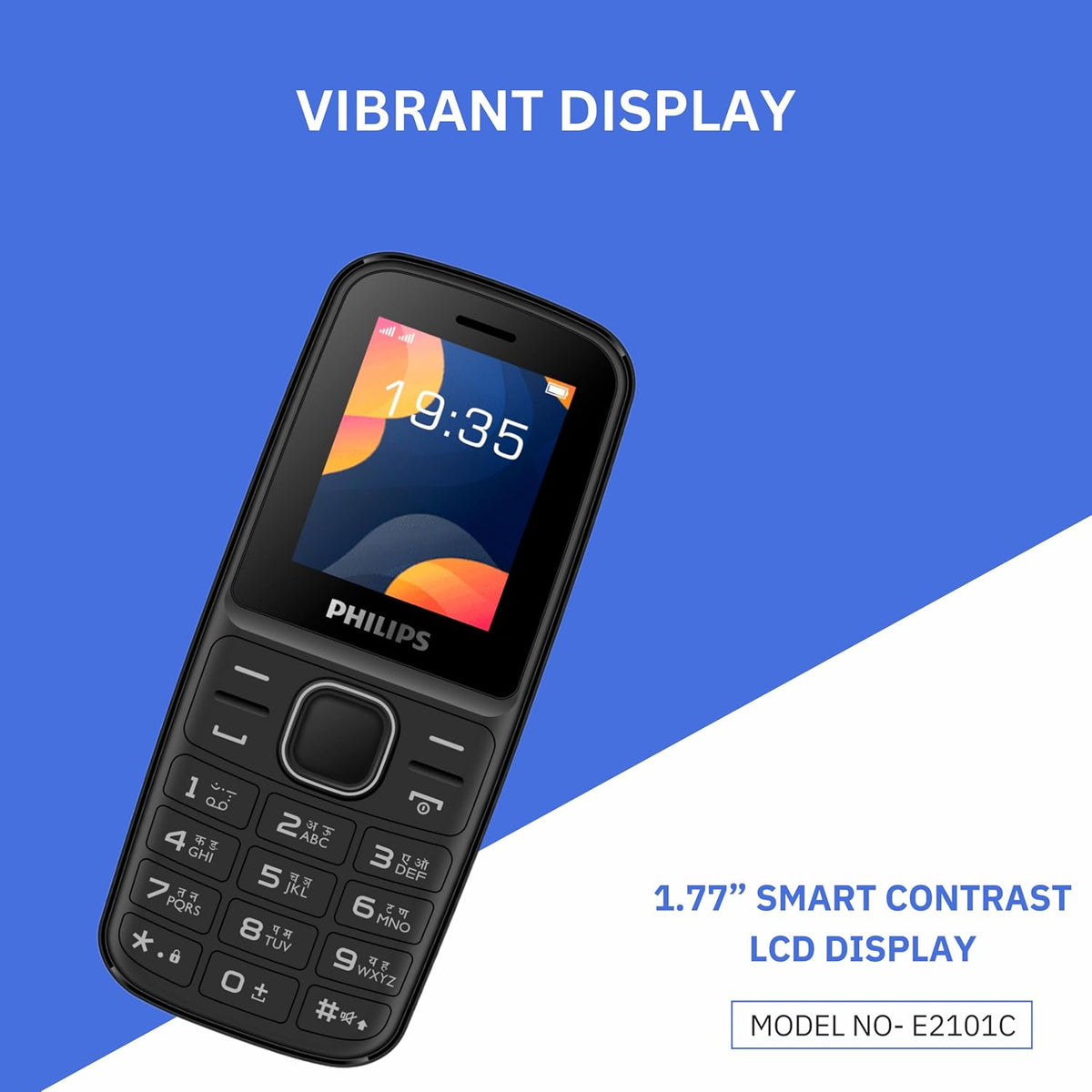 Philips All-New E2101 C Dual Sim keypad Phone (with Voice Talker Feature)