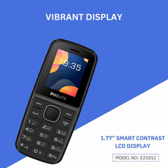 Philips All-New E2101 C Dual Sim keypad Phone (with Voice Talker Feature)