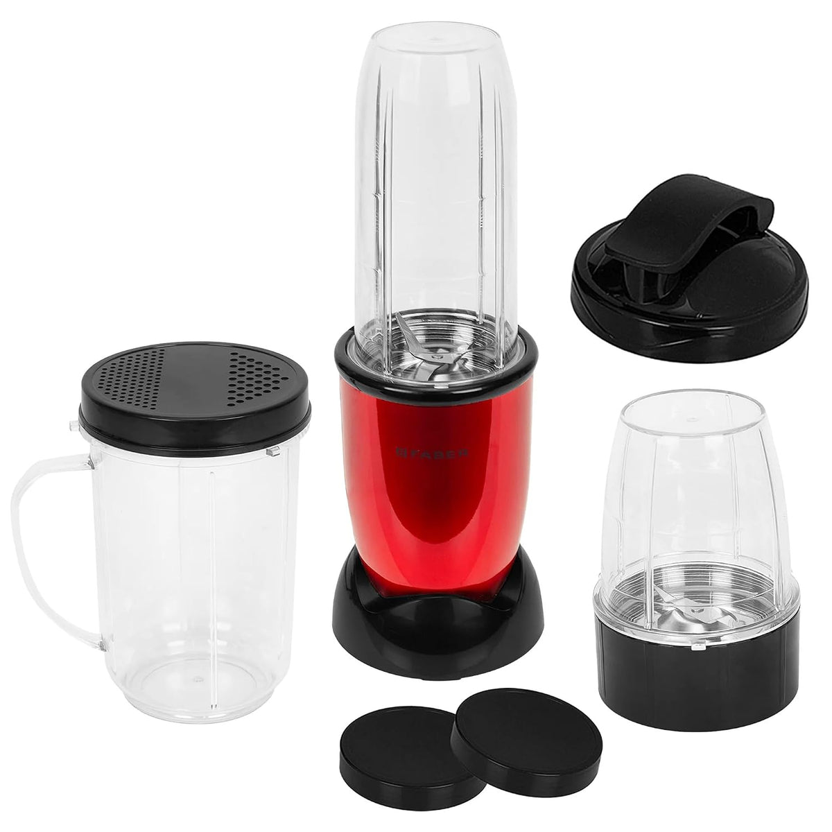 Faber Sportz Blender FSB 3-in-1 Red Velvet|400W|100% Copper Motor|Detachable SS Blade|3 PC Jars 500ML+500ML Mug+300ML|Dr