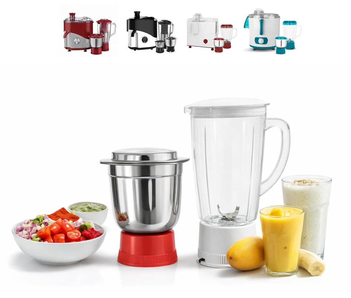 1000ml & 1500ml Transparent juicer Mixer Grinder Jar Combo Juicer Mixer Jars with Lid | Compatible with Select Models of Maharaja Whiteline Juicer Mixer Grinder NOT FOR OTHER MODALS AND BRANDS