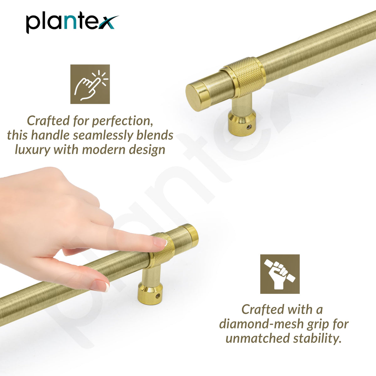 Plantex 12 Inch Main Door Handle/304 Grade Stainless Steel Handle for Door/Pull-Push Handle for Home/Office/3 Years Warranty Pack of 1 (APS-150, Brass Antique & PVD Gold)-6