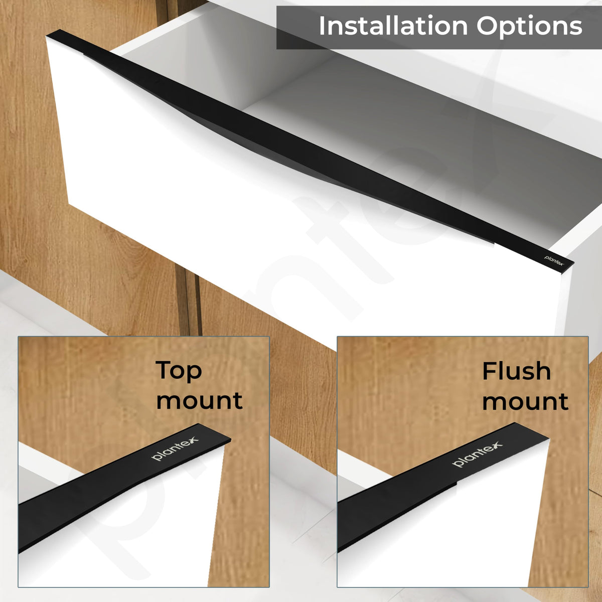 Plantex Profile Handle for Kitchen Cabinet/24 Inch Aluminium Drawer Profile Handle/Wardrobe Pull Handle for Home/Office/Hotel - Pack of 1 (Black) (Model APS-PF-1001)-4