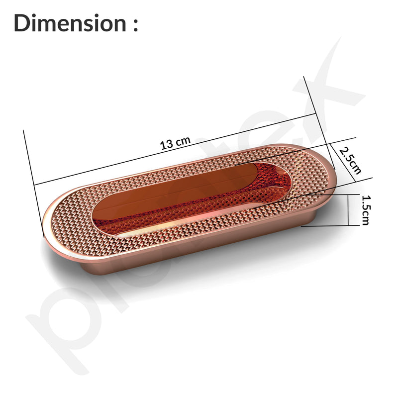 Plantex Sliding Door Handle/Concealed Handle for Sliding Door/96mm Concealed Handle for Wardrobe/Kitchen Cabinet - Pack of 4 (Rose Gold) (Model APS-DTC-3770)-2