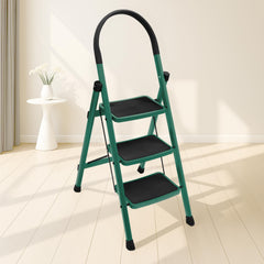 Plantex Premium 4 Step Steel Ladder/Ladder for Home/Wide Anti-Skid Wide Step Ladder/Capacity Upto 150 Kg (Blue & Black)