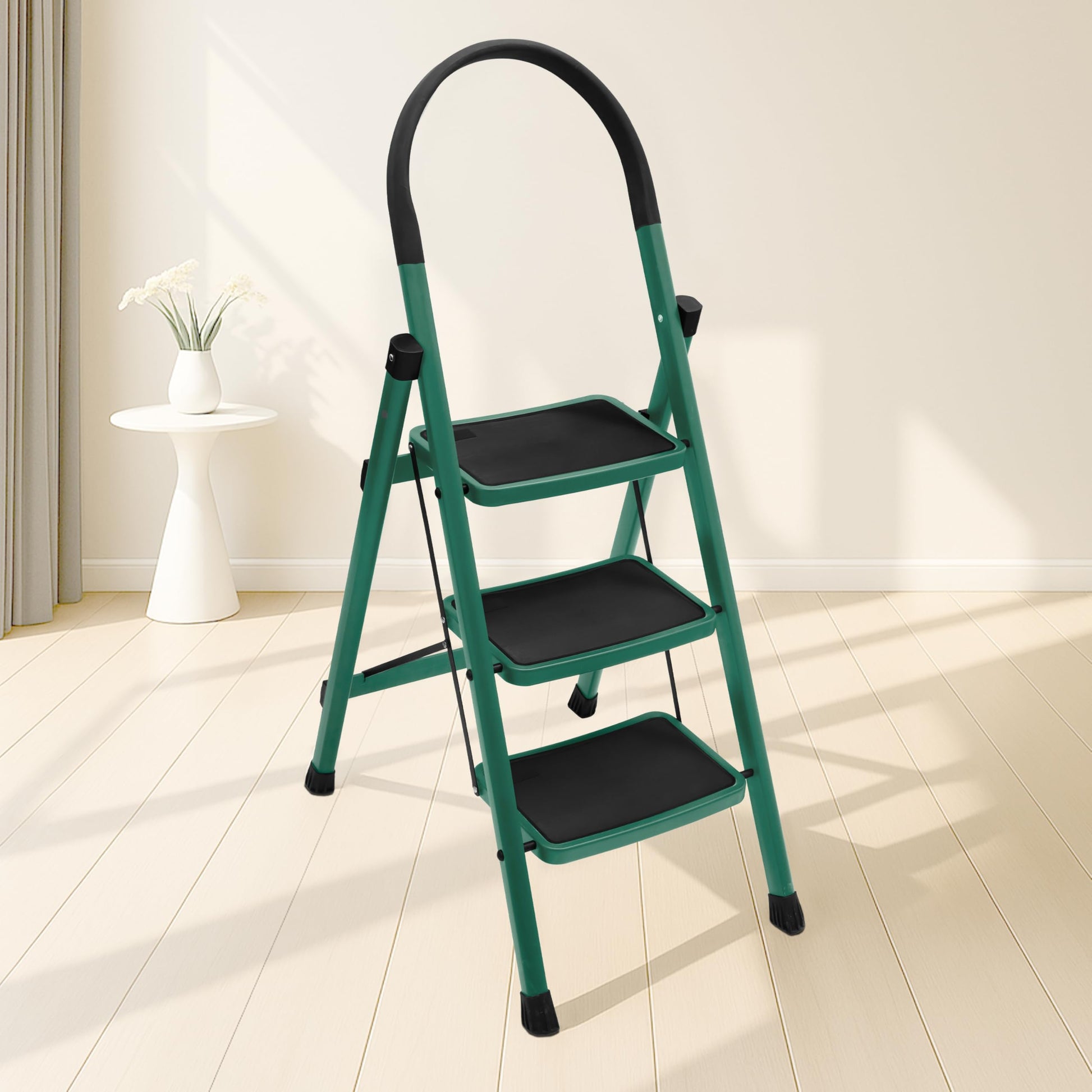 Plantex Ladder for Home - Premium Steel Foldable 5-Step Ladder - Anti Skid Strong Steps with 5 Years Manufacturer Warranty (Blue & Black)