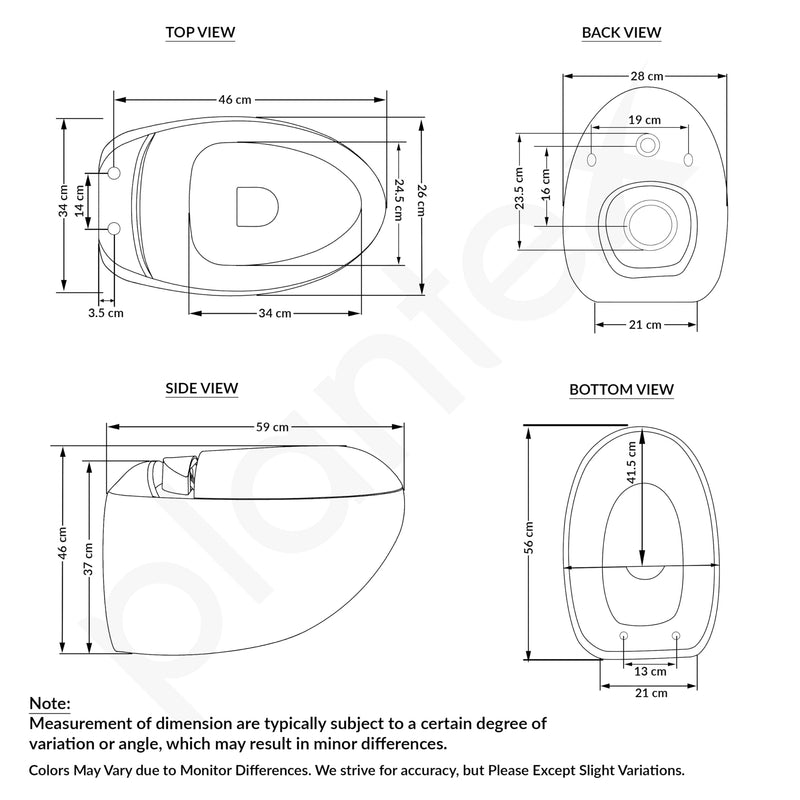 Plantex Ceramic Commode for Toilet/Rim Oval Shape Wall Hung Commode/Washdown Western Toilet with Soft Closing Toilet Seat (P-Trap, White)-3