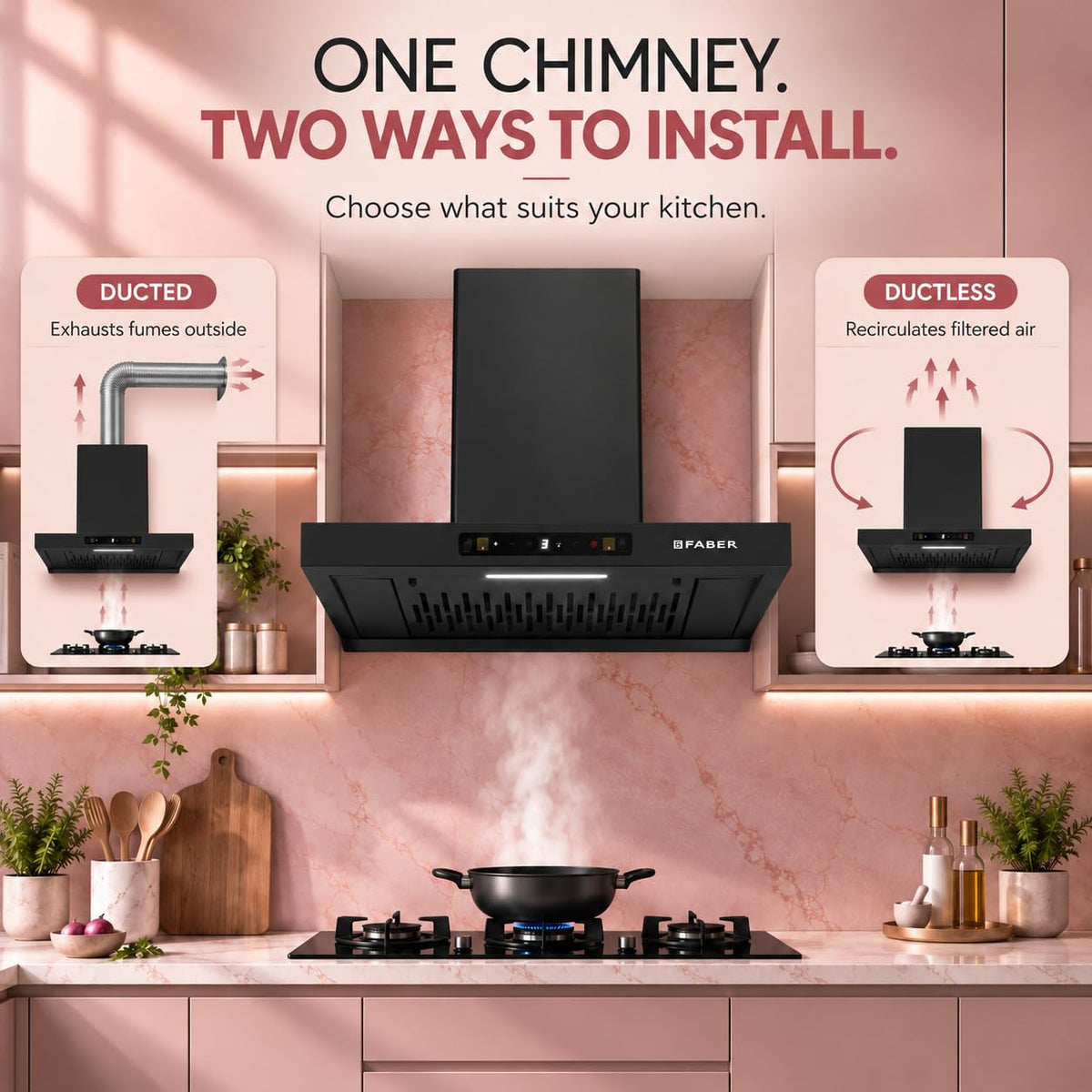 Faber Coral 60cm 1500m³/hr BLDC Autoclean T-Shape Chimney | 9 Speed | Touch & Gesture Control | 12Yr Motor,2Yr Comprehen