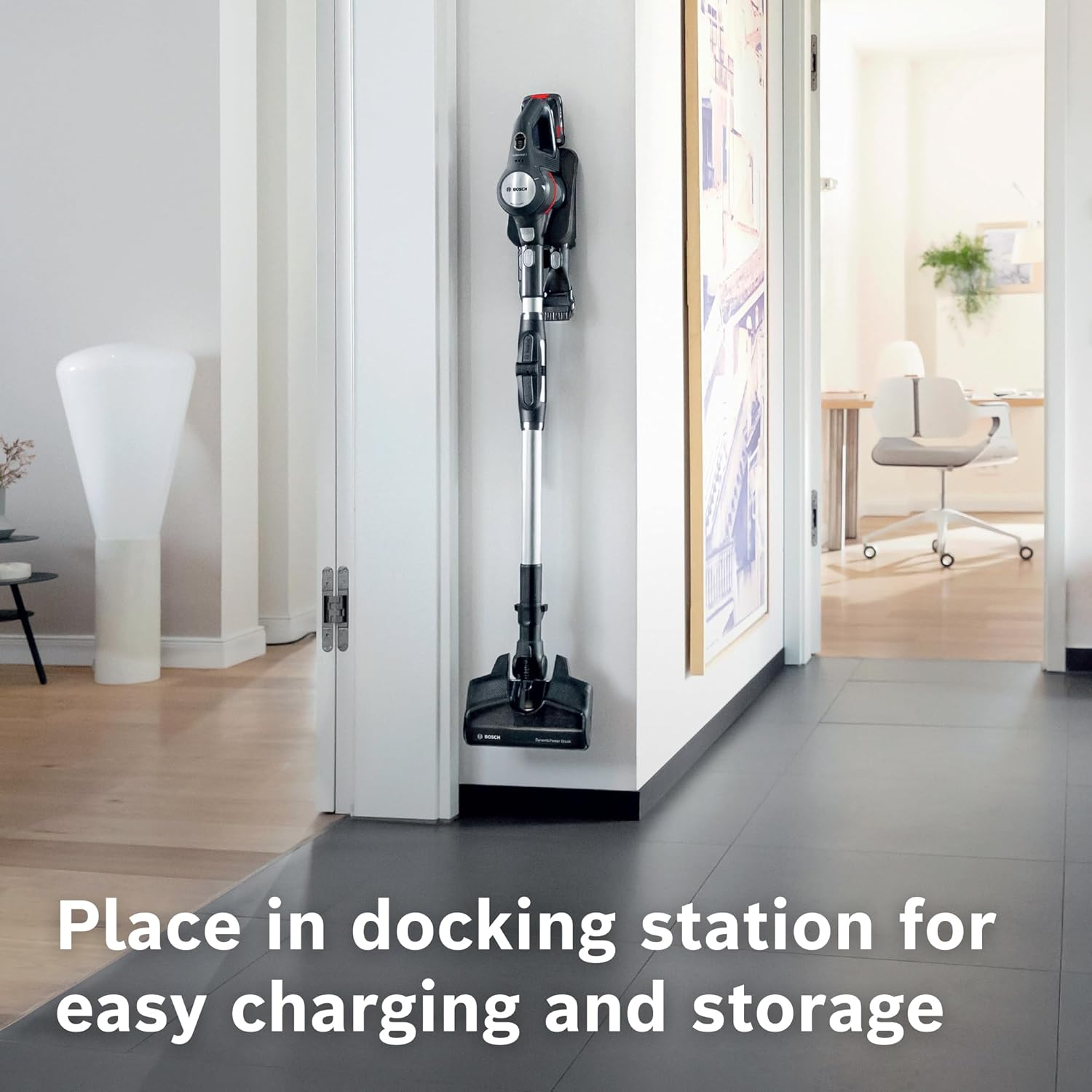 Bosch Unlimited 7 Cordless Vacuum Cleaner with Rechargeable 3.0 Ah Battery and FlexTube, LED Lighting, 10-Year Motor Warranty, in Graphite