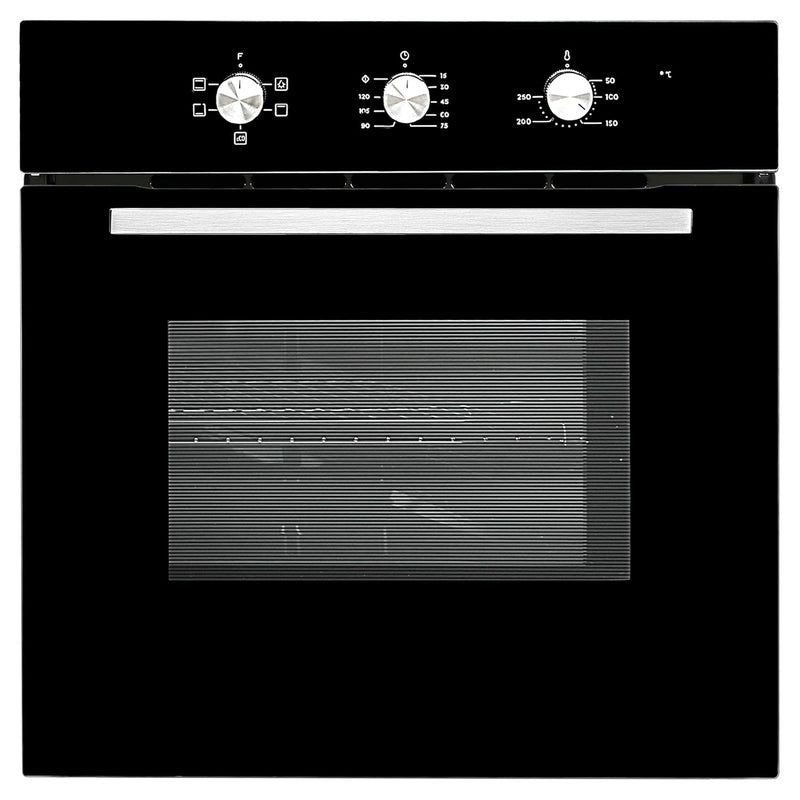 Faber 80L Built-In Full Black Glass Oven||Mechanical Timer||5 Cooking Functions with Grill Rack,Grill Tray||2-Layer Glass Door, 50–250°C Temp Range||FBIO 80L 5F BK||2Yr Comprehensive Warranty