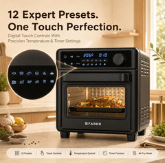 Faber Air Fryer Oven 14L 1400W|View Window| Digital control|Convection Function|Bake Tray, Tray Handle & Crumb Tray|Dish
