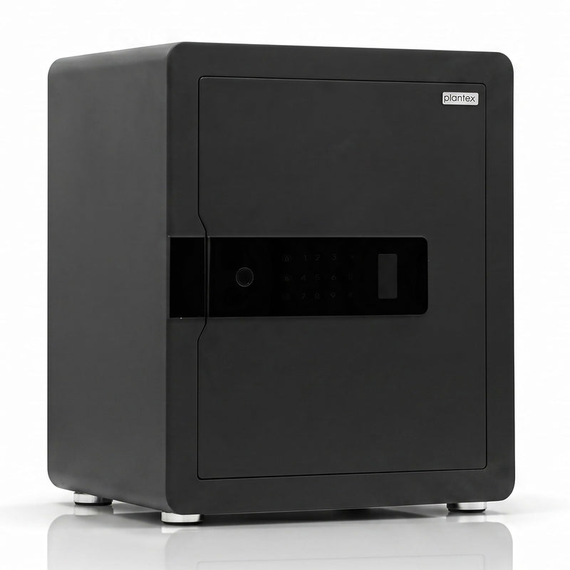 Plantex Safe Locker for Home/55 litre Safety Locker Box with Biometric Fingerprint, Touchscreen & Emergency Key/Tijori with External Power Backup - (Black)-1