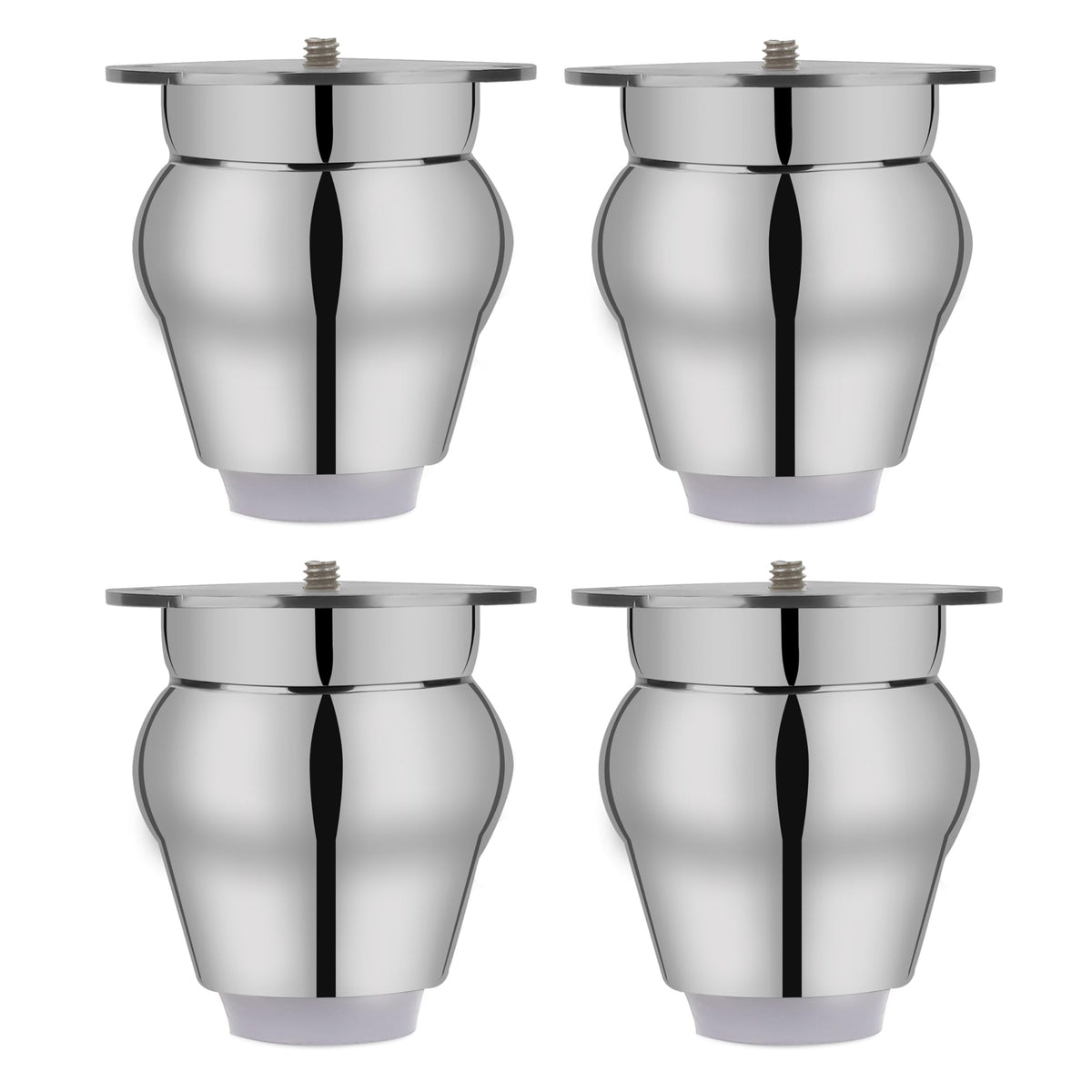 Plantex Heavy Duty Stainless Steel 3 inch Sofa Leg/Bed Furniture Leg Pair for Home/Furniture Legs for Table/Sofa Support Legs/Furniture Leg (Chrome Finish) Set of 4 Pcs