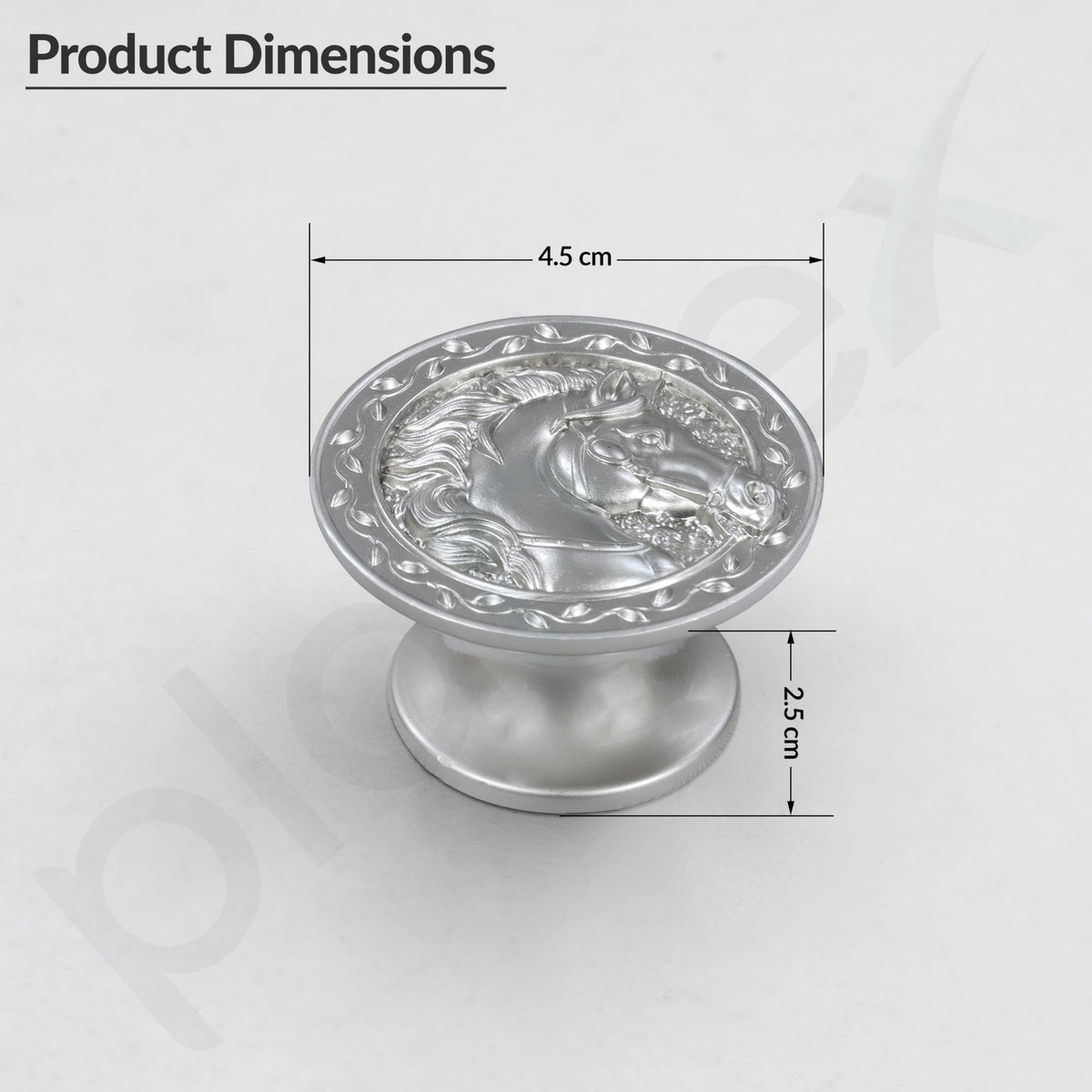 Plantex Horse Face Knobs for Drawer | Kitchen Cabinet Knobs | Pulls Handles for Wardrobe Kitchen - Pack of 6 Pieces (Silver)-2
