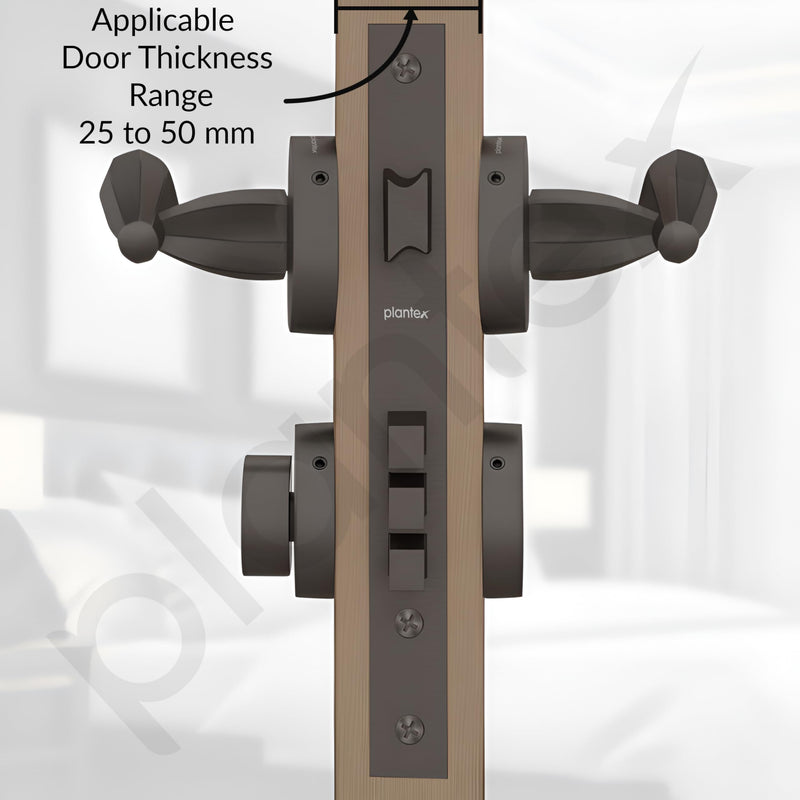 Plantex Door Lock for Home/Main Door Lock Set/Mortise Lock Set with Brass Lock Body & Cylinder - Pack of 1 (7135, Grey)-3