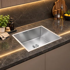 Kaff Marco Handmade Stainless Steel Kitchen Sink 24 x 18 Inch | 304 Grade SS | Satin Finish | KS610SB(R10)