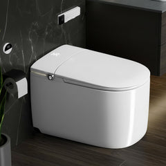Plantex Smart Toilet Commode One Click Foot Touch with 18 Months Warranty/Heated Seat/Auto Lid Open & Close with Auto Flush/Water-Saving Technology- S-Trap (White)-1