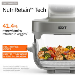 EDT Luma ZERO COATING PureGlass™ 4.5L Air Fryer Oven| 6-in-1 Multi Function | 100% Toxin Free No Ceramic PFAS, PTFE, PFOA | 1500W | NutriRetain™